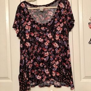 American Rag Plus Size Floral Sharkbite Tunic 1X